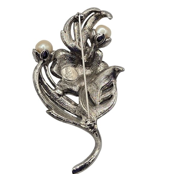 Kenneth J Lane KJL Avon 90s Flower Swirl Stmt Elegant Romantic Brooch Pin - Picture 7 of 16